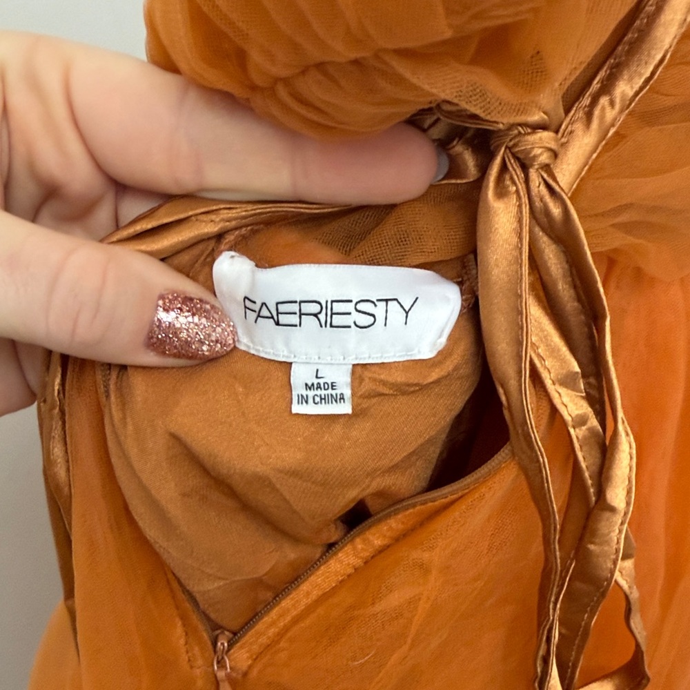 Burnt Orange Tulle Fairy Dress - Picture 2 of 5